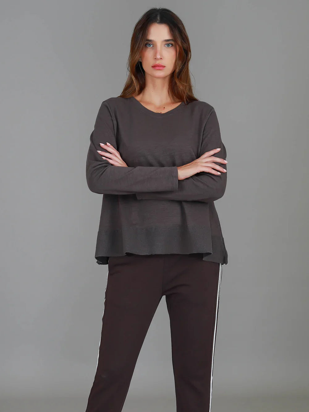 Sonya Long Sleeve Cotton T-Shirt | Women's Relaxed Fit Cotton Tee