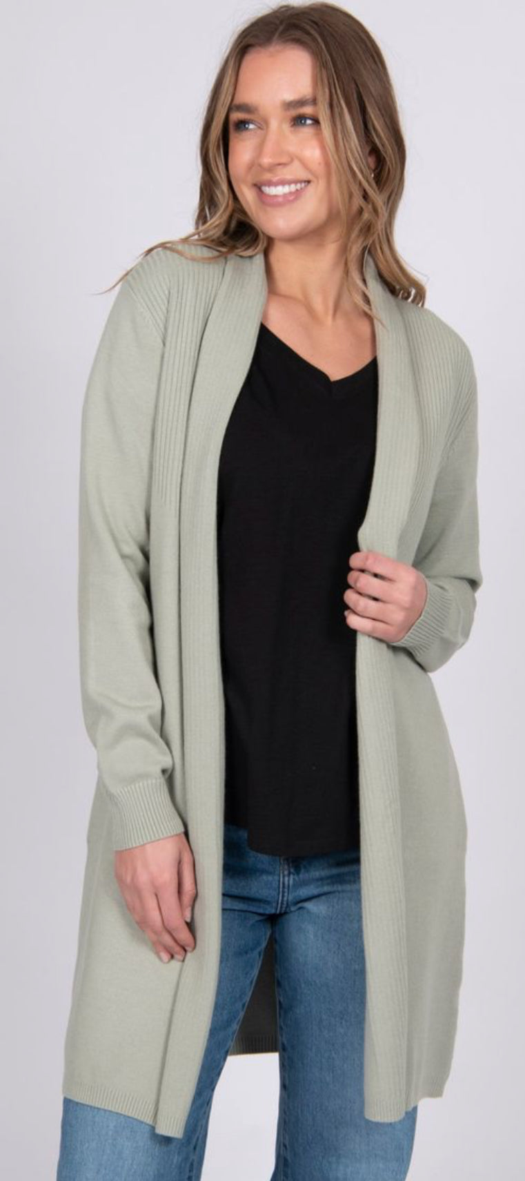 Sage Long Cardi