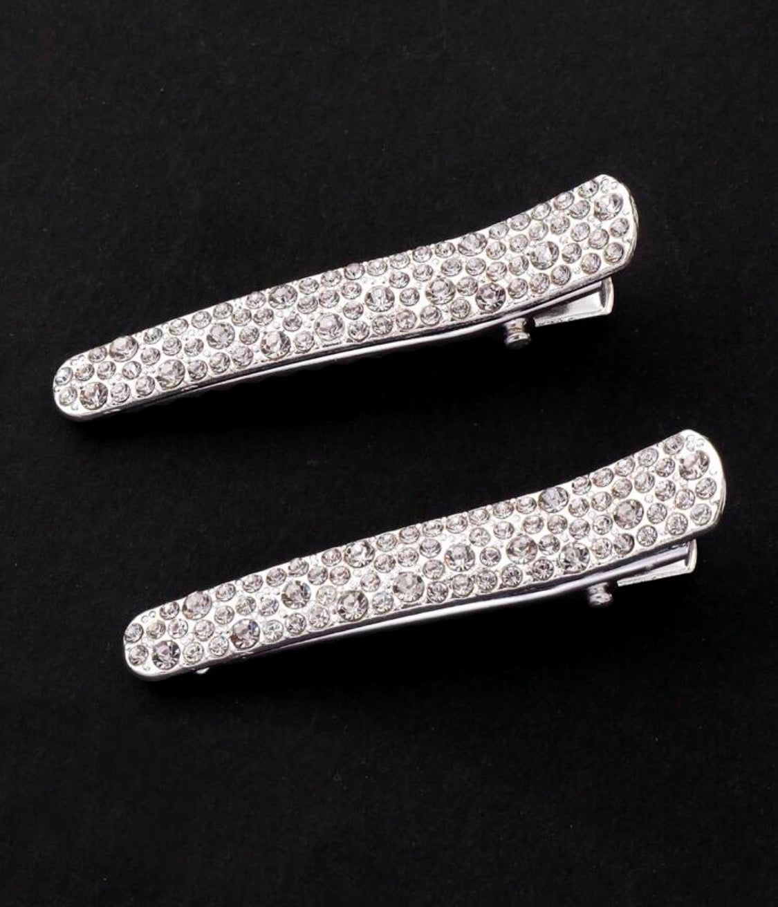 Luxe Crystal Hair Clip Set – Sparkling Rhinestone Barrette Duo