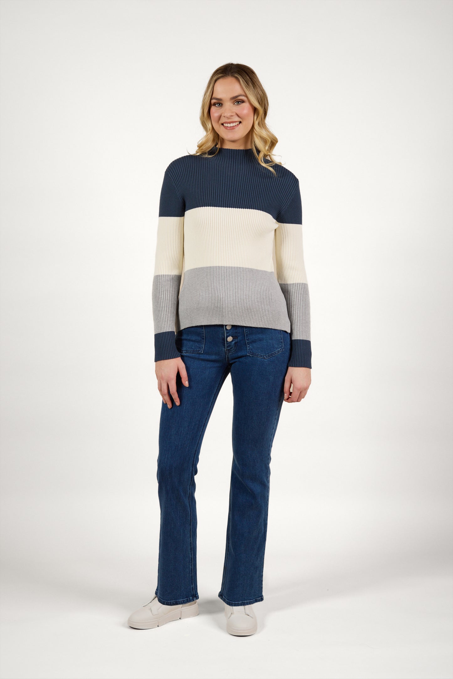 Cruze Sweater Petrol/Off White/Grey