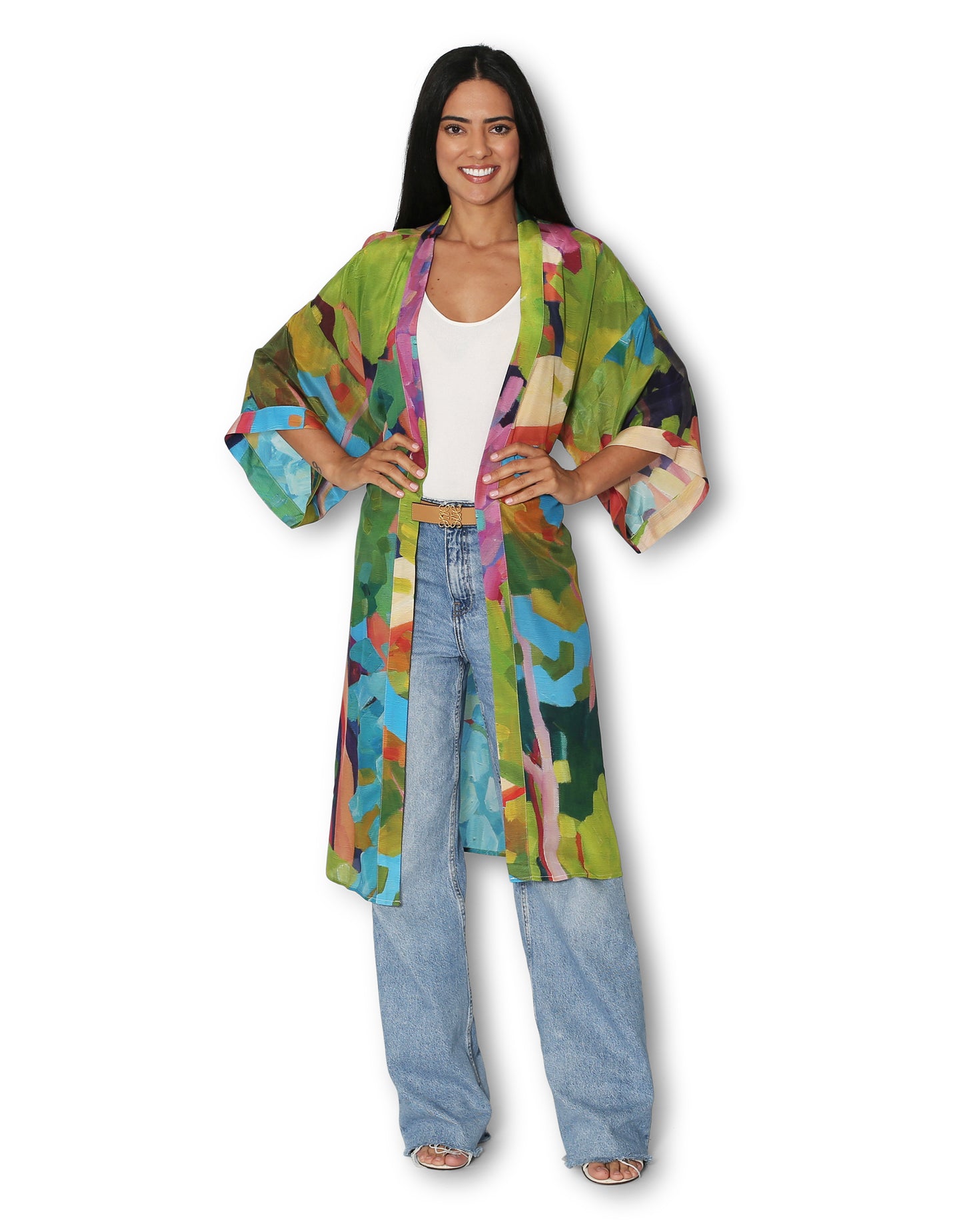 One Magic Day Silk Long Kimono