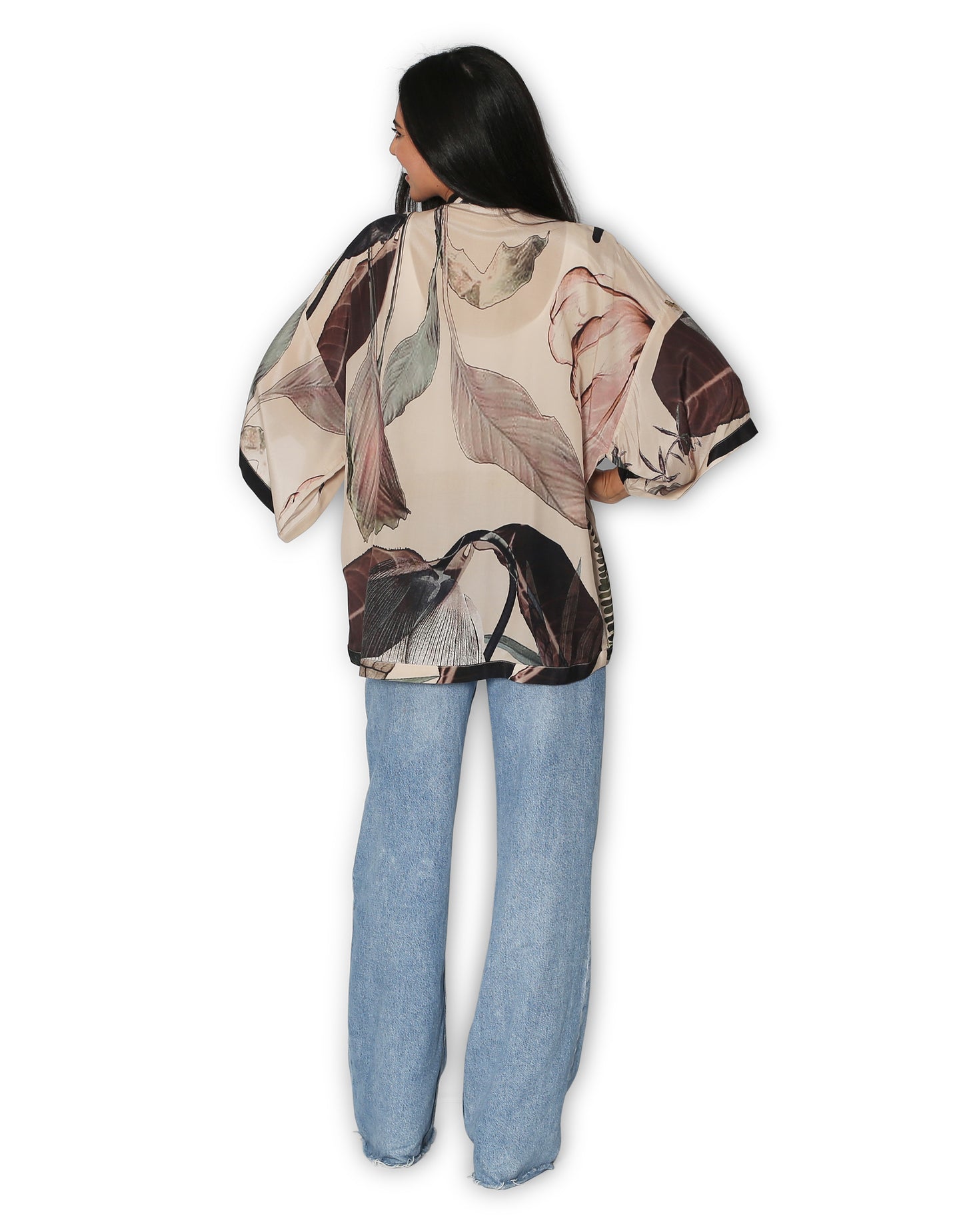 Radio garden Short Silk Kimono