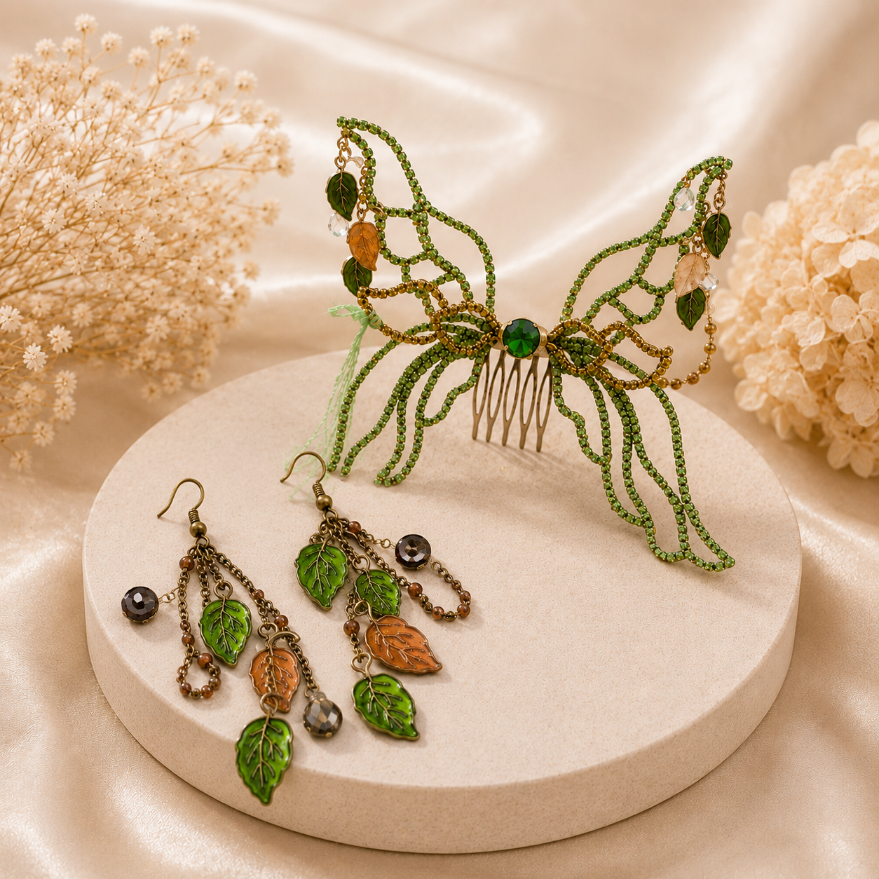 Handmade Leaf Drop Earrings | Boho Nature-Inspired Statement Earrings