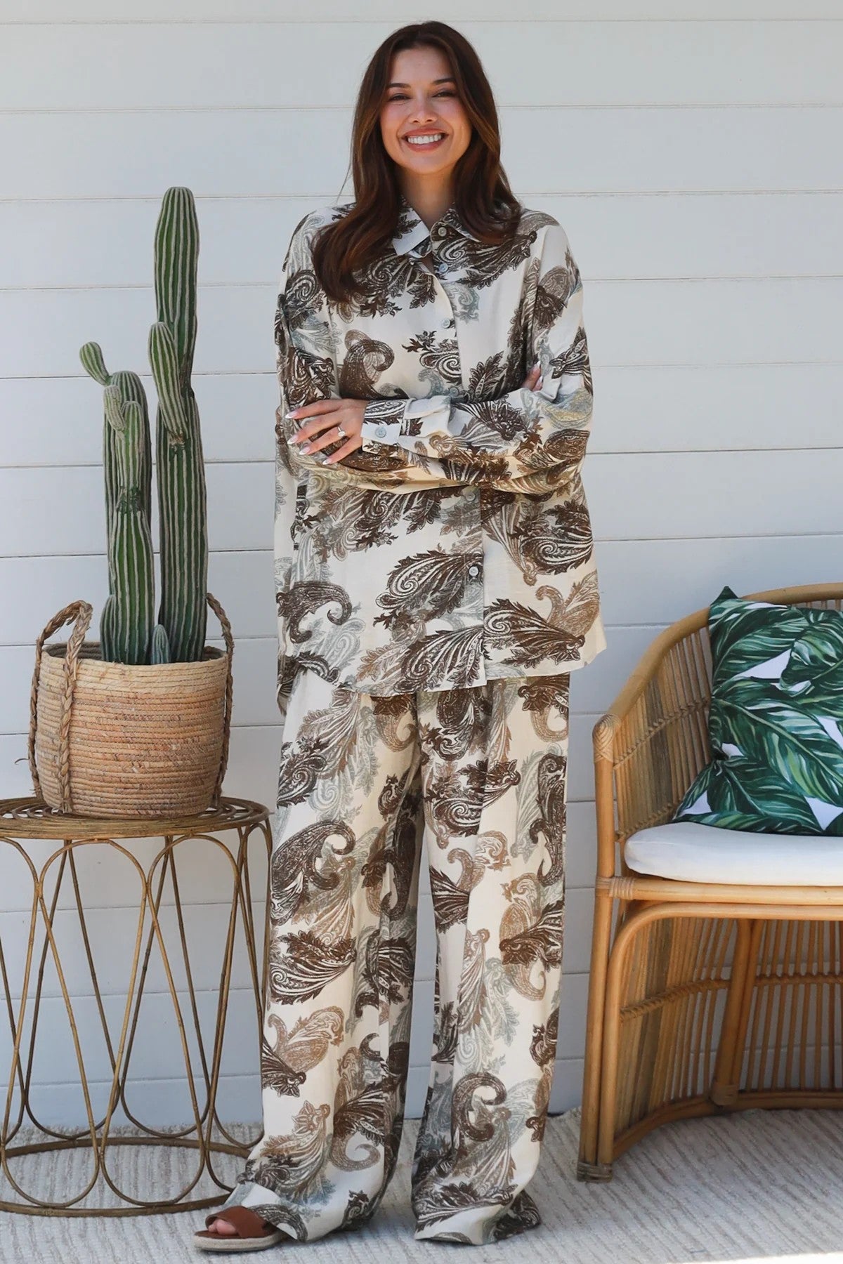 Women’s Exclusive Print Shirt & Pant Set | Viscose Blend Matching Set