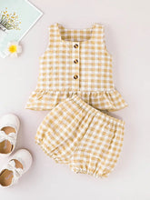 Load image into Gallery viewer, Brown Gingham Set