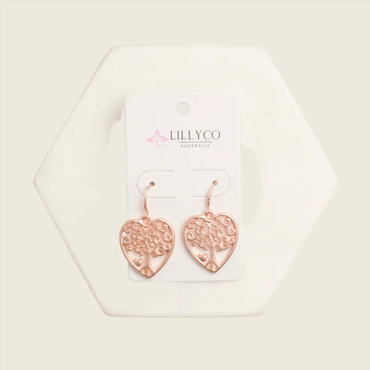 TREE  Rose Heart Tree Earring