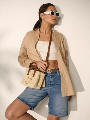 Piccolo Petit Straw Bag Beige