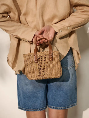 Piccolo Petit Straw Bag in Tan