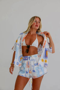 Hand Sketched Print Two Piece Set