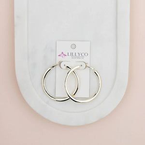 Light Gold Flat Hoops Earrings