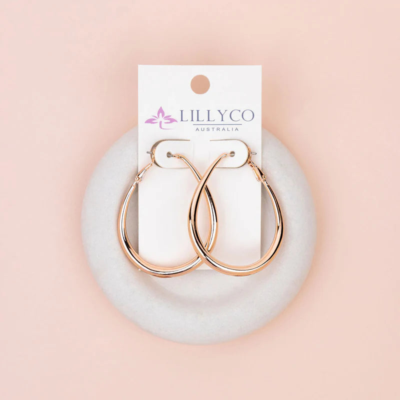 Modern Rose Gold Teardrop Shape Earrings