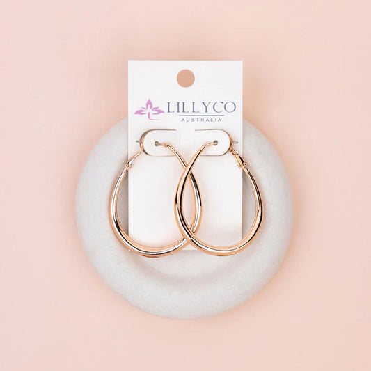 Modern Rose Gold Teardrop Shape Earrings