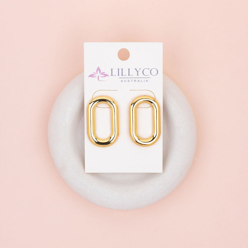 Yellow Gold Retro Drop Earrings