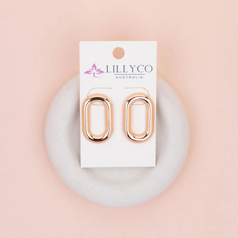 Rose Gold Retro Drop Earrings