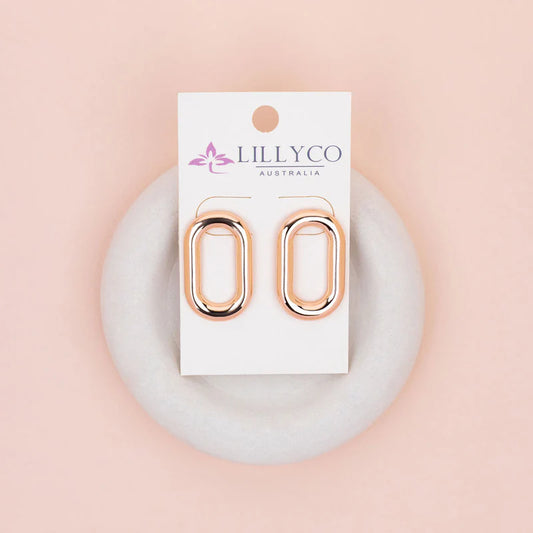 Rose Gold Retro Drop Earrings