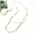 ROSE GOLD LINK CHAIN WITH PEARL NECKLACE