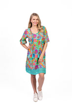 Load image into Gallery viewer, Hannah Tunic Boho Short Sleeve VM3 TURQ