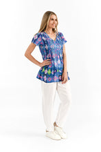 Load image into Gallery viewer, Kayla Cotton Blouse Short Sleeve Persian Border 3