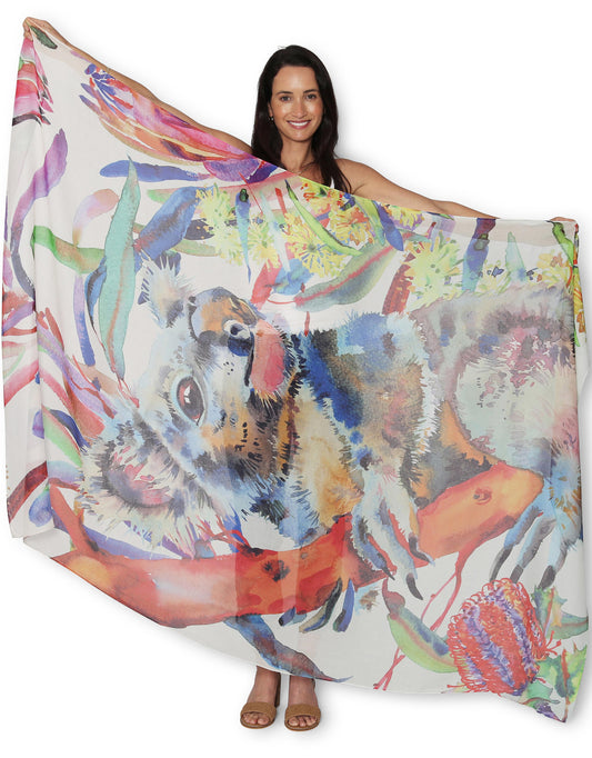 Bushfire Koala 200x130 Viscose - Modal Scarf/Sarong