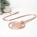 ROSE GOLD MATT RING/SQUARE PENDANT NECKLACE