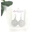 SILVER LACEY DISC EARRING