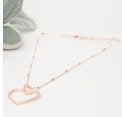 SHORT ROSE GOLD MATT HEART NECKLACE