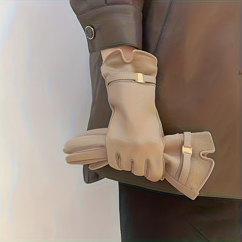 Faux Leather Gloves - Winter