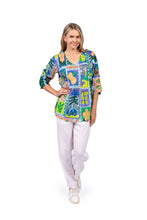 Load image into Gallery viewer, Tina V neck Pleated Top 3/4 Sleeve Fruit Cocktail