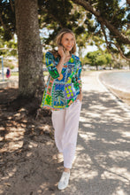 Load image into Gallery viewer, Tina V neck Pleated Top 3/4 Sleeve Fruit Cocktail