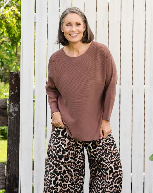 Boat Neck Knit - Nutmeg - Ladies Sweater