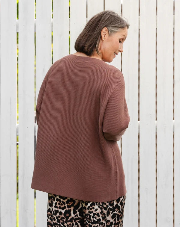 Boat Neck Knit - Nutmeg - Ladies Sweater
