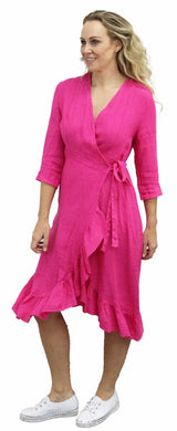 Caviar Linen Dress PINK