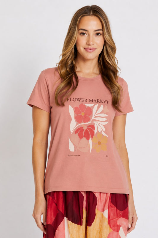 Matisse Graphic Tee Pink | Florence Bohemia