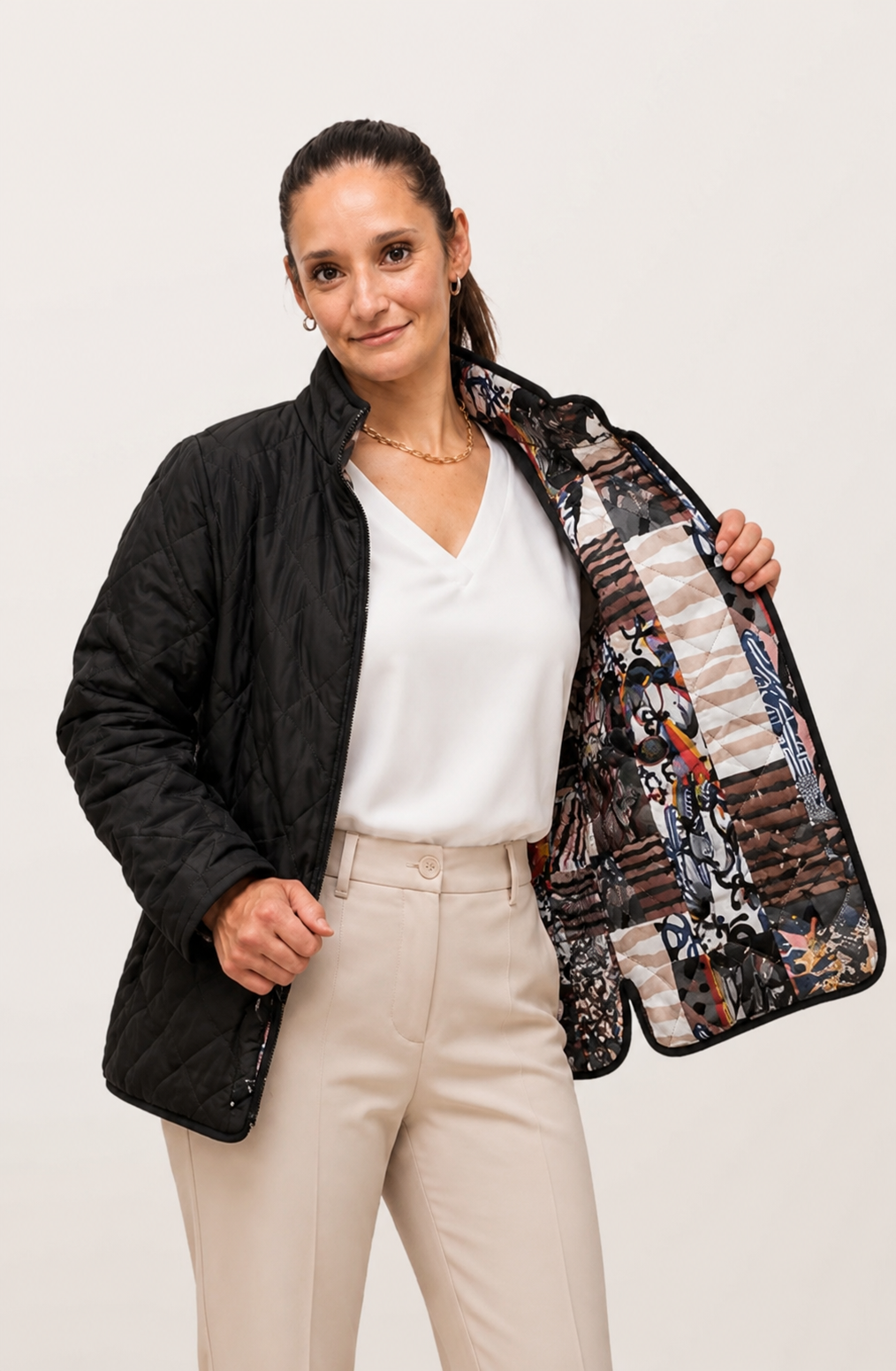 Reversible Urban Art Quilted Jacket | Cotton Blend Lightweight Jacket