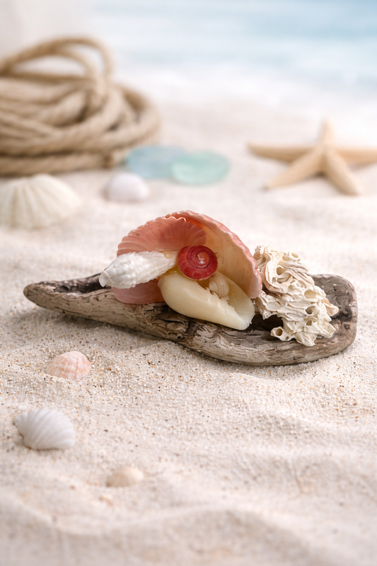 Driftwood Shell Coastal Piece - Small Shorline Memories