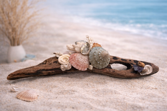 Driftwood Shell Coastal Piece- Med Shoreline Memories Piece