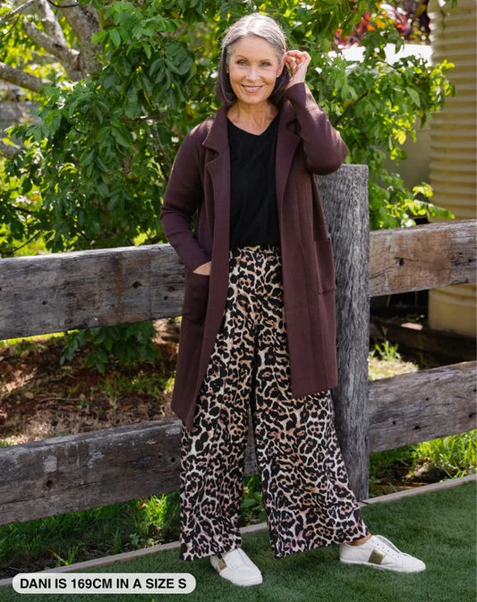 Chloe Knit Coatigan Chocolate - Ladies Cardigan