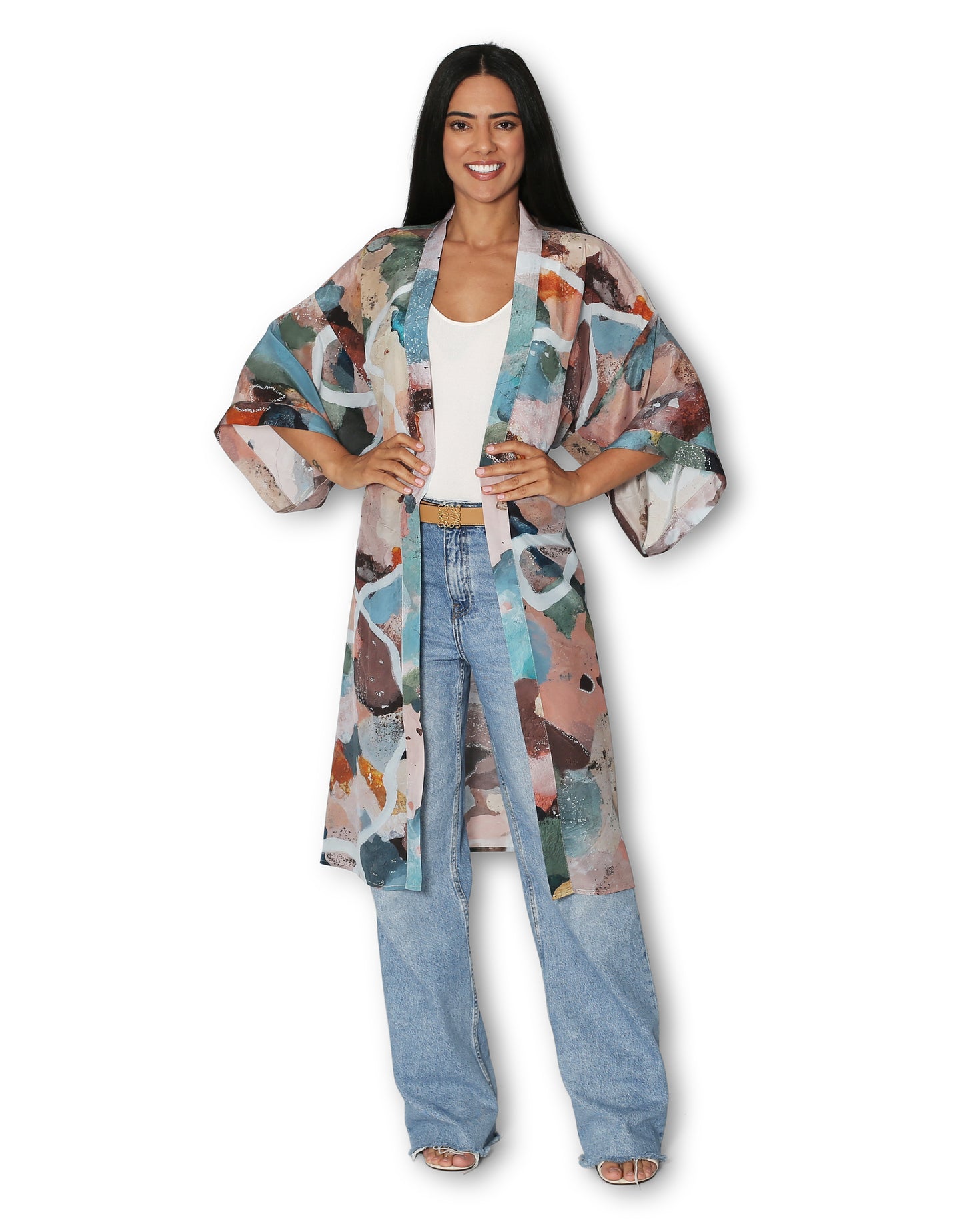 Day Dreamig Long Silk Kimono