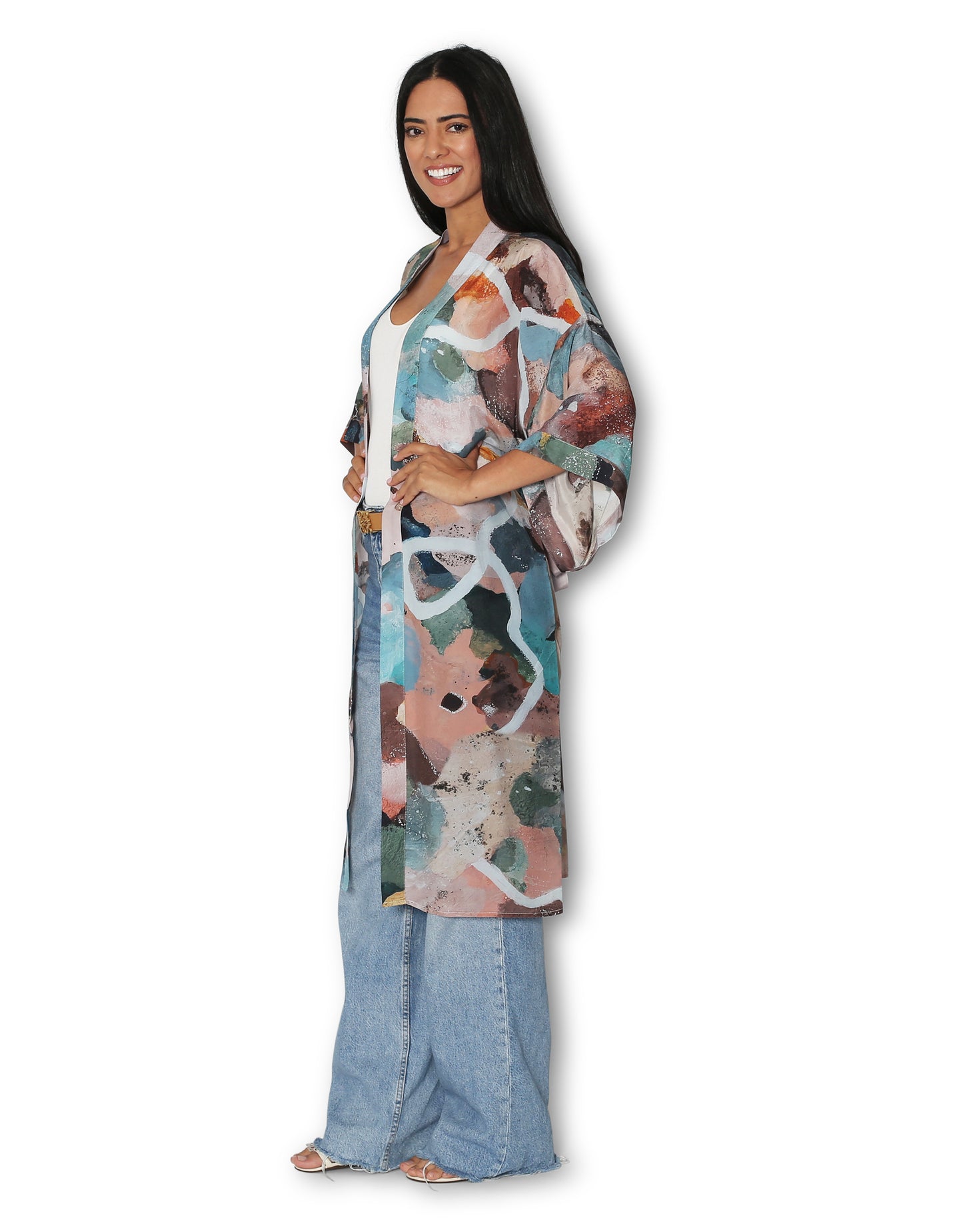 Day Dreamig Long Silk Kimono