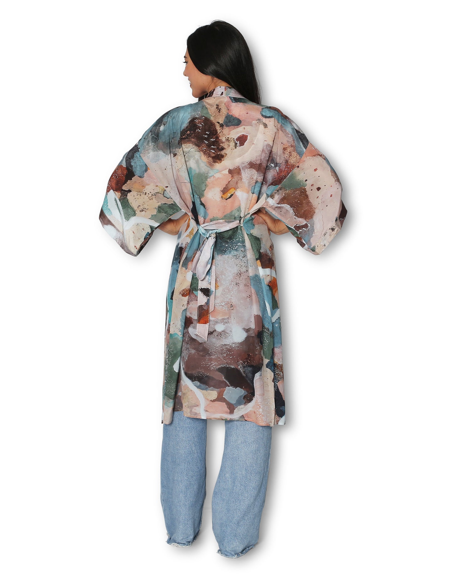Day Dreamig Long Silk Kimono