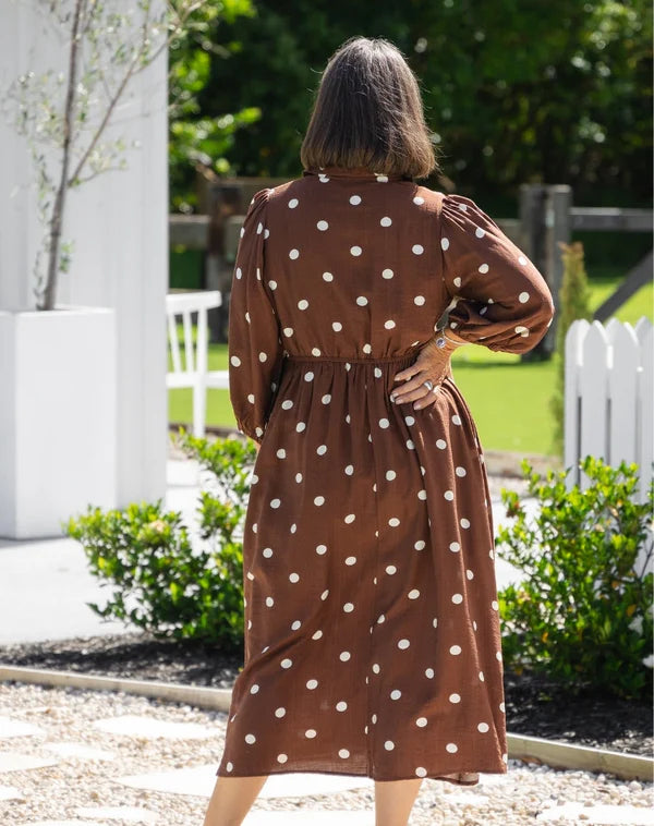 Elly Dress - Chocolate Spot - Ladies Dress
