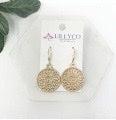 GOLD LACEY DISC EARRING