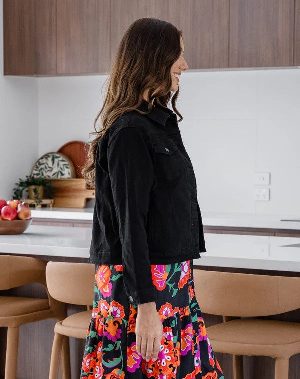Frankie Denim Jacket Black | Women’s Classic Denim Jacket