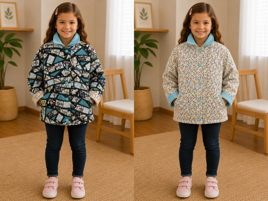 4-5yrs Donald Duck | Handmade Reversible Kids Cotton Jackets | One of a Kind Jackets | Locally Made Australia