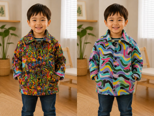 4yrs Wild Animals | Handmade Reversible Kids Cotton Jackets | One of a Kind Jackets | Locally Made Australia