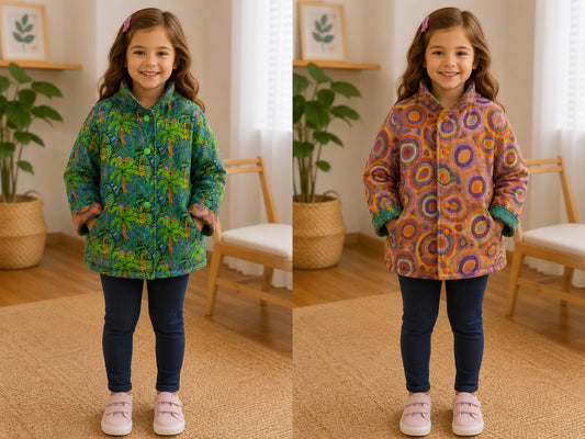 6yrs Mod Aligators| Handmade Reversible Kids Unisex Cotton Jackets | One of a Kind Jackets | Locally Made Australia
