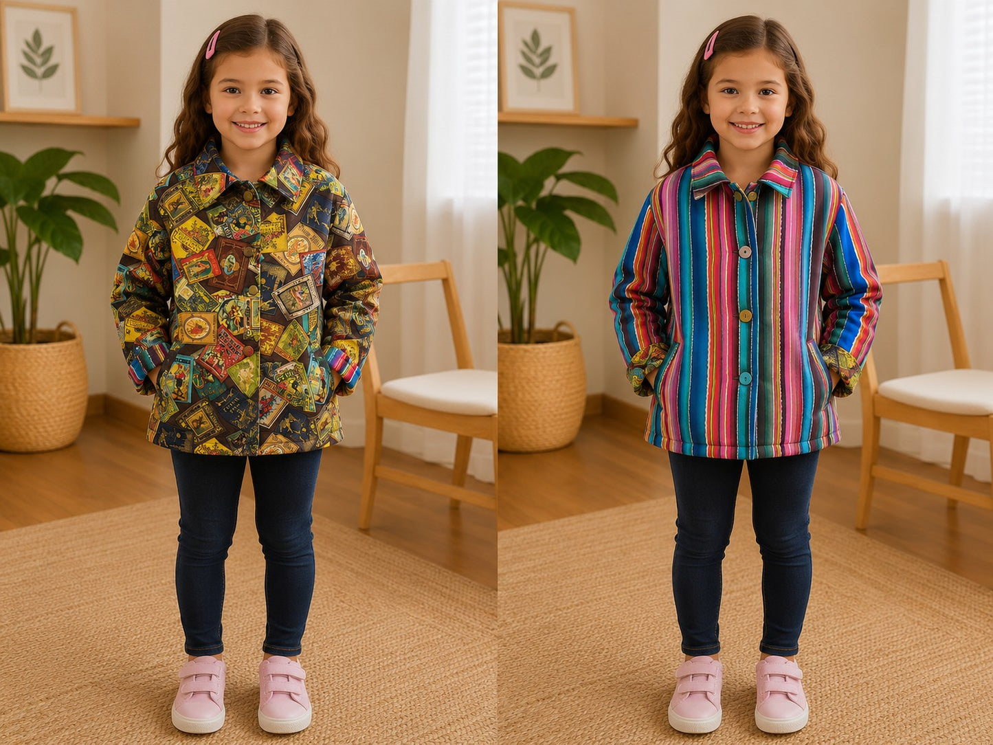 6yrs Antique Books | Handmade Reversible Kids Cotton Jackets | One of a Kind Jackets | Locally Made Australia