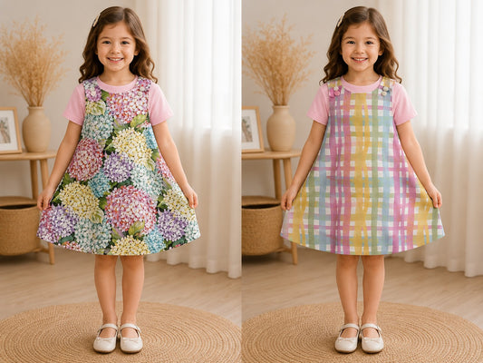 1yr  Handmade Reversible Kids Dresses | 100% Cotton | One of a Kind