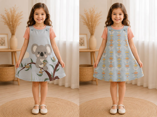 1yr  Handmade Reversible Kids Dresses | 100% Cotton | One of a Kind