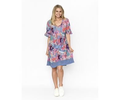 Hannah Tunic Boho Short Sleeve - Pinwheel 1